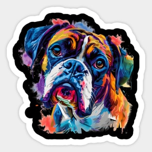 Boxer Dog Colorfull Pop Art Design For Dog Onwer Sticker